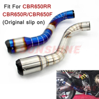 For HONDA CBR650F CBR650R CBR650RR Exhaust Slip on Motorcross Modified Motorcycle Muffler Pitbike Front Pipe Racing 2014-2018