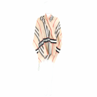 BURBERRY 標誌性條紋棉真絲混紡典藏米色圍巾披肩(200x70)