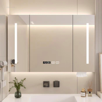 Minimalist Smart Bathroom Mirrors for Home Wall-mounted Bathroom Mirror Storage Cabinet Integrated Creative Bath Mirrors Cabinet