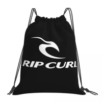 Rip Curl Logo Backpacks Fashion Portable Drawstring Bags Drawstring Bundle Pocket Sports Bag Book Bags For Travel Students