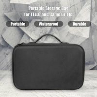 Portable Carrying Case Waterproof EVA Black Storage Bag with Shoulder Strap for DJI Tello Drone Gamesir T1d Remote Controller