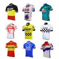 9 styles retro colors classic team cycling jersey summer short sleeve bike wear jersey road jersey cycling clothing Schlafly