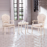 AS DESIGN雅司家具-凱爾賽白色房間桌椅組(一桌兩椅)