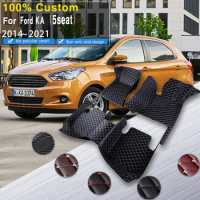 LHD Car Floor Mats For Ford KA Figo Aspire Freestyle 2014~2021 MK3 Anti-dirt Pads Auto Carpets Reduce Friction Car Accessories R