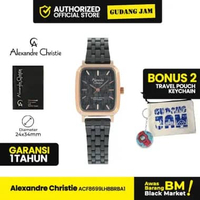 Jam Tangan Cewek Alexandre Christie AC 8699 LHB Analog Stainless Steel Strap BlackRGMotif