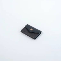 Dompet COACH WYN MONOGRAM DARK BROWN BLACK FLAP WALLET 100% ORIGINAL 10X7CM