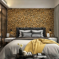 Modern Black and White Wallpaper Roll Mural for Bedroom Walls Leopard Geometric Wallpaper Waterproof Home DIY Decoration