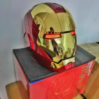 Hot Toys Iron Man Autoking 1/1 Mk5 Helmet Remote And Voice Control Iron Man Automatic Helmet Mask With Led Light Boys Gifts
