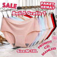 5+1=6 Pices! BEST SELLER! Celana Dalam Wanita Mid Waist - Bahan Sejuk Antibakteri & Nyaman Dipakai S