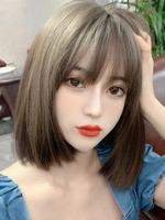 bobo頭短發假發女 韓式圓臉齊劉海波波頭發型 自然時尚齊耳中短發