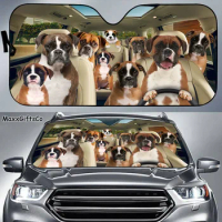 Boxer Dog Car Sun Shade, Boxer Dog Windshield, Dogs Family Sunshade, Boxer Dog Car Accessories, Boxer Dog Lovers Gift, Car Decor