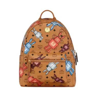 MCM Medium Stark Backpack in Rabot Visetos Cognac Brown