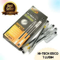 Hitech ESCO 1 Lusin / Pulpen Hi-Tech ESCO 1 Pack isi 12 / Pena Bolpoin Tinta Hitam 0.28mm
