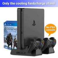 PS4/PS4 Slim/PS4 Pro Dual Controller Charger Console Vertical Cooling Stand Charging Station LED Fan For SONY Playstation 4/Pro