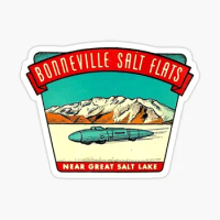Bonneville Salt Flats Utah Vintage Trave 5PCS Stickers for Decor Water Bottles Stickers Luggage Bumper Anime Window Car Kid