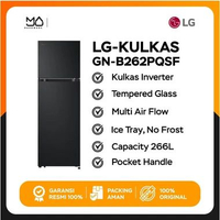 LG Kulkas 2 Pintu 287L / 266L - Inverter Compressor - No Frost - Rak Kaca Tempered - Matte Black - M