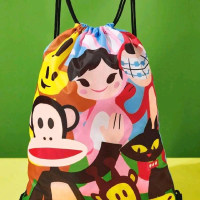 Paul Frank X SHEIN 1pc Cartoon Monkey Print Drawstring Backpack, Adjustable Shoulder Strap, Gym Bag,
