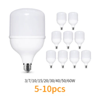 5-10pcs LED Bulb AC 220V E27 LED lamp 60W 50W 40W 30W 20W 15W 10W 7W 3W Lampada LED Light Bombilla Spotlight Lighting Lamp