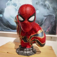 38cm Genuine Marvel lron Armor Spider Man Handmade Hero Expedition Movie Surrounding Gk ModelStatue Bust Decoration Boys kid Gif