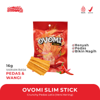 Jajanhits.id HALAL OVOMI Slim Stick 16g Pedas Latio Garing Renyah Crunchy Tanpa Penggorengan Snack P