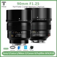 TTArtisan 90mm F1.25 Full Frame Manual Focus Portrait Lens for Sony E Nikon Z Canon R Leica Sigma L Hasselbald X1D Fuji GFX