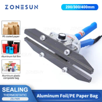ZONESUN ZS-FKR200 Impulse Almumin Foil Bag Fast Heating Sealing Machine Composite Bags Sealer 200/300/400mm