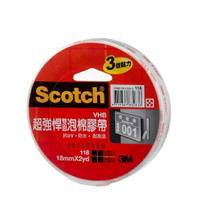 3M 118 超強悍 VHB 雙面泡棉膠帶 18mm (3倍黏力)