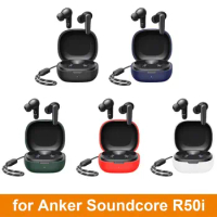 Shockproof Headphone Protective Case Washable Dustproof Wireless Earphone Shell Silicone Soild Color for Anker Soundcore R50i