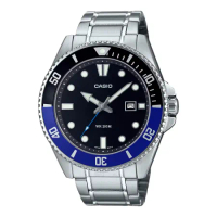 【CASIO 卡西歐】運動潛水錶 不鏽鋼錶帶 旋入式背蓋 防水100米 MDV-107D (MDV-107D-1A2)