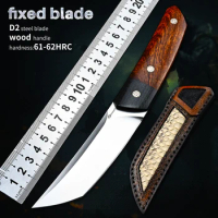 Survival Hunting Knife Outdoor Camping Knives D2 Fixed Blade Wood Handle CS GO Tactical Self Defense Military Knives EDC Tools