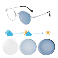 custom women glasses with diopters photochromic lens titanium glasses frame photochromic cycling lenses for female