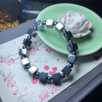 Rare Natural Stone terahertz Bracelet for Women Men Wealth Sugar Cube Beads Bracelets Hand Wrist Trendy Fashion Crystal Jewelry