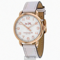 【COACH】COACH手錶型號CH00148(貝母錶面玫瑰金錶殼白真皮皮革錶帶款)