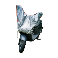 【風之守護】防水防曬-機車龍頭罩 加長加厚3D銀格紋款-快(適用Gogoro與50-125cc各式機車龍頭)