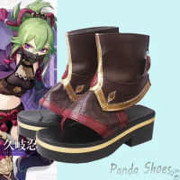 Genshinimpact Kuki Shinobu Cosplay Shoes Anime Game Cos Clogs Boots Kuki Shinobu Cosplay Costume Prop Shoes for Halloween Party