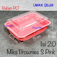 Mika Brownies S Kecil PINK isi 20 pcs - Mika Bento Tanpa Sekat Tray Mika Brownies S Tray Sushi Bento
