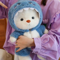 Cute Knuckle Bear Doll Clothes Removable Cream Bear Teddy Bear Plush Toy Doll Children's Toy Birthday Gift