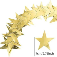 Gold Blue Silver Multicolor Five-Pointed Star Garland Hanging Decoration Paper String Festival Party