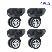 4 Pcs Black Swivel Universal Wheel Replacement Luggage Suitcase Wheels Dual Roller Wheels For Platform Trolley Accessory