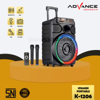 Advance Bluetooth Speaker Mic 12\ inch Ukuran Jumbo Speaker Portable K1206 with LED light wireless s