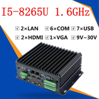 Industrial Fanless Mini PC Intel Core i3-8145U i5-8265u i7-8565u Win 10/11 with VGA HDMI 6*COM Dual LAN GPIO Computer