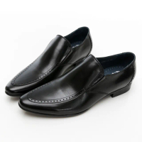 【GEORGE 喬治皮鞋】Amber系列 雅痞型男尖頭側V切口紳士鞋 -黑 135009CZ-10