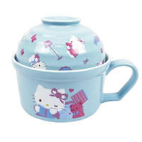 小禮堂 Hello Kitty 陶瓷單耳泡麵碗 700ml (藍小熊款)