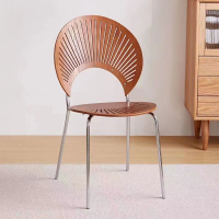 北歐貝殼椅簡約家用餐椅設計師創意太陽椅咖啡廳復古網紅椅子