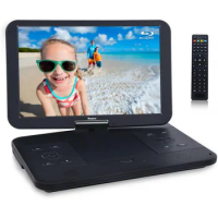 NAVISKAUTO 17.5" Portable Blu-Ray DVD Player with 15.4" 1920X1080 HD Large Screen, 4000mAh Rechargeable Battery, Support HDMI in