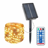 Outdoor String Lights Solar Remote LED Solar Lamps Fairy Garland For Garden Party Camping Patio Party Terrace Decoration
