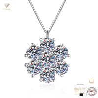 3.5Ct Genuine Moissanite Necklace S925 Sterling Silver D Color New Floral Design With GRA Certificat