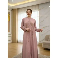 BTZ - Gamis Abaya Wolfis Embos Gamis Terbaru 2025 Kekinian Abaya Mewah Promo Lebaran rosegold