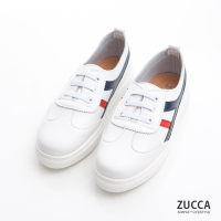 ZUCCA-大交錯橫紋皮革休閒鞋-藍-z7210be