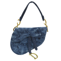 【二手名牌BRAND OFF】Dior 迪奧 藍色 單寧布 Saddle 馬鞍包 肩背包